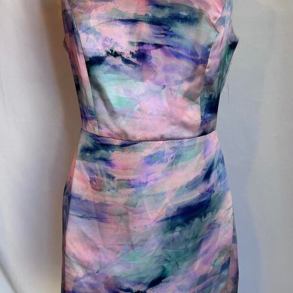 NWOT BHLDN by Anthropologie Pink and blue abstract print dress - Picture 1 of 6
